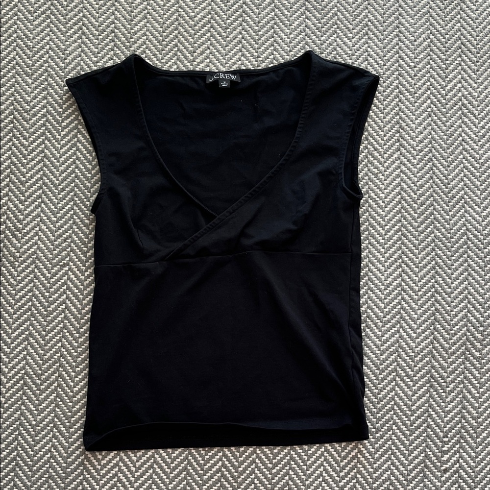 J. Crew Black V-Neck Tank Top